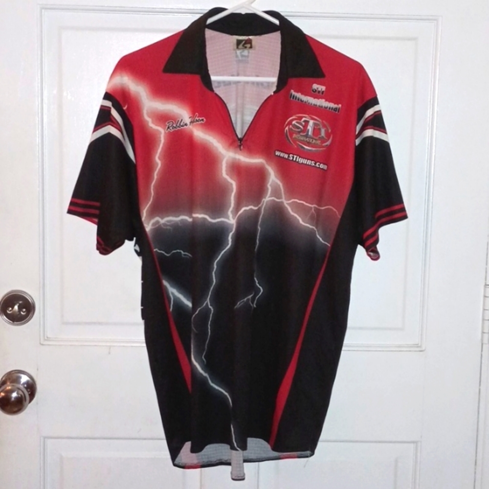 Gemini Robbin Hudson Red and Black Racer Polo Shirt with Zipper